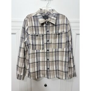 Liverpool Los Angeles Men's Button Up Jacket‎ Size Medium Grey Cream Super Nice